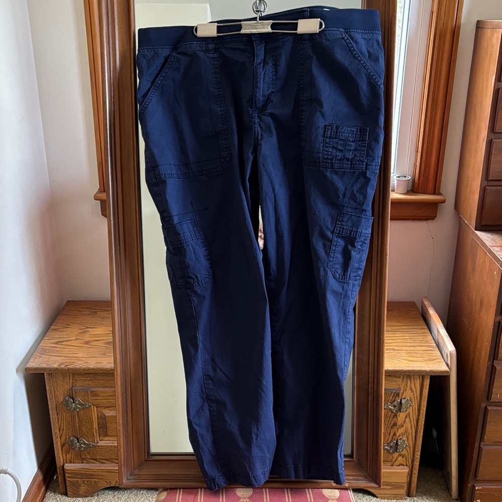 Lee Relaxed Fit Women's Navy Cargo Pants 14 Medium VG